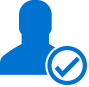Person with check mark icon